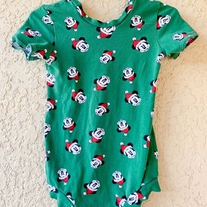 Size Kids 5T Christmas Mickey Mouse Handmade Scoop Back Dance Leotard